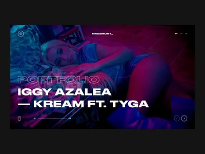 Portfolio page of video production. Visual Concept animation desktop interaction interface portfolio production typography ui ux video web website