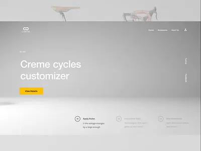 Creme concept customizer banner bike c4d creme custom customize cycle cycles header hero slider ui uix vray web