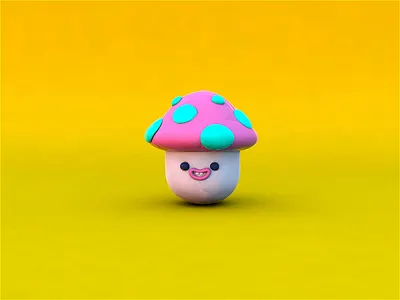Clay mushroom 3d animation character character design cinema4d design motion mushroom
