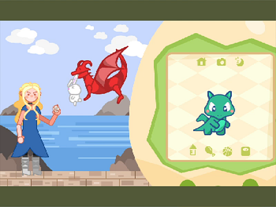 Game of Tamagotchi II animation cartoon cute design ebook game of thrones illustration jin design jindesign motion graphics ui ux