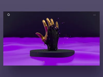 Golden Promo Page Animation 3d 3d art abstract abstract art animation cinema 4d clean concept creative design motion site ui uidesign ux web