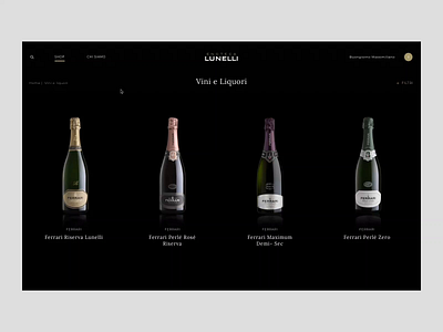 Enoteca Lunelli - Listing Page animated animation art direction creative design digital ecommerce ferrari gif interaction online store principle store ui web webdesign website