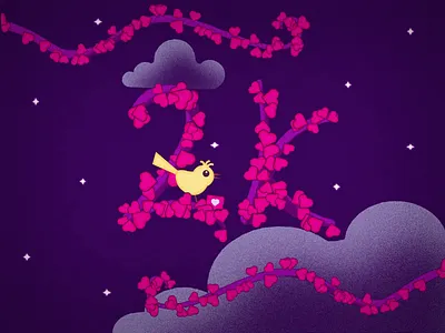 2K 2d animation 2k 2k bird 2k followers animation 2d animation after effects birds following illustration vector animation