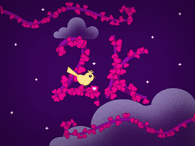 2K 2d animation 2k 2k bird 2k followers animation 2d animation after effects birds following illustration vector animation