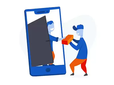Delivery Process Flat Illustration delivery design agency flat characters flat illustration ipad pro art procreate product delivered receive package send startup ux ui vector