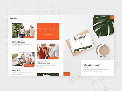 Everlead - Blog divided blog design divided flat life coach modern type typography ui ux web website