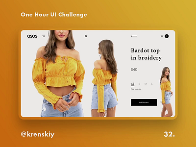 One Hour UI Challenge - 32. - ASOS animation asos challenge daily challange daily challenge dailyui design e commerce fashion girl landing promo shop site ui uiux ux web design