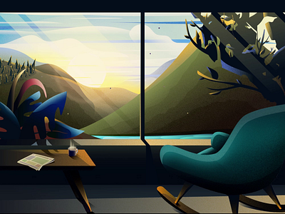 Morning Illustration animation app design illustration interaction design motion design real estate scenario tourism travel agency uiux website design