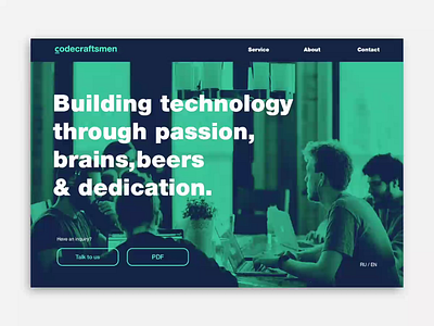 Web design for Software development Codecraftsmen animation animation design codecraftsmen kirko team landing page principle software ui ukraine ux web animation web design web interface website website concept