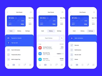 Banking App — Cards Menu animation application banking clean financial fintech mobile money motion product design ui design uiux ux architecture wallet web design