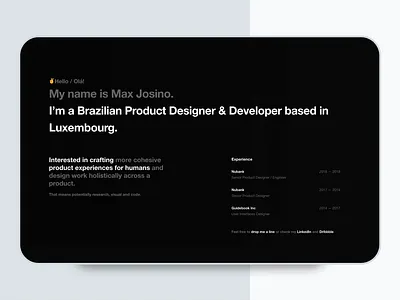 Portfolio / Personal Website - Intro Animation animation landing page minimalism minimalist prototype typography uiux user interface website design
