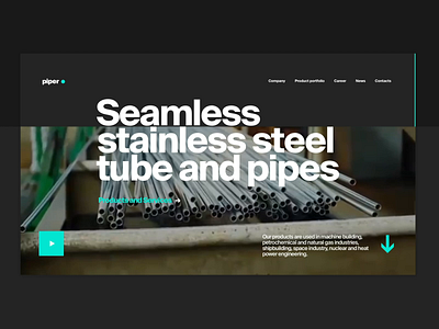 Metallurgy Plant Website animation design design studio graphic design industry interaction interface metal metallurgy motion pipes plant website ui user experience ux web web design web marketing website website animation