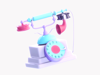 Telephone 3d 3d animation app game icon icons illustration isometric landing page lowpoly motion render typography ui ui ux ux vector video web web design
