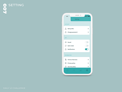 Daily UI Challenge - 007 - Setting adobe xd app app design dailyui uidesign uxdesign