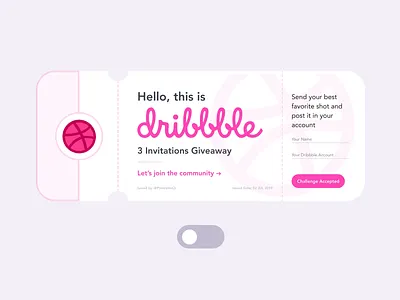 Dribbble Invitation Tickets app appdesign branding dailyui design designinspiration illustration signup ui uichallenge uidesign uidesigner uiinspiration ux uxdesign uxdesigner uxinspiration uxui webdesign webdesigner