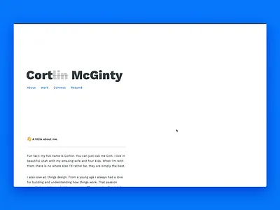 Personal Portfolio Site - animation designer homepage landing page motion personal portfolio resume showcase site ui design website work