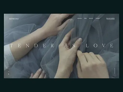 MYWONY: Website Design for Wedding Brand animation background video company website design design studio graphic design interaction interface minimalism motion promo video ui user experience ux video web web design website wedding wedding dress