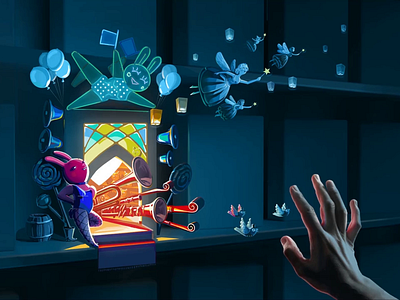 JetStyle's Illustrations animation bunny fairy hand heart illustration