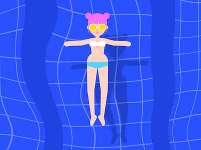Endless Pool animation blue colour design game gif gradient illustration mp4 tunan vector
