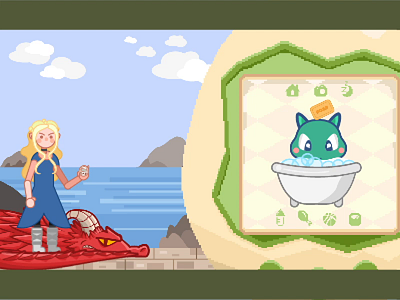 Game of Tamagotchi III animation cartoon cute design game of thrones illustration jin design jindesign mock up motion graphics pixel art ui ux