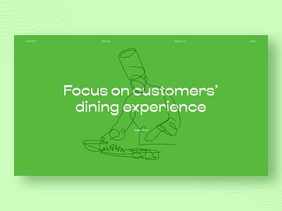 Landing Page Concept for Restaurant animation green illustration landing page landing page design restaurants typography video web website