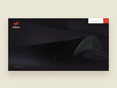 Tosyali Holding - Website animation dark gricreative red scroll search timeline typography ui ux video website