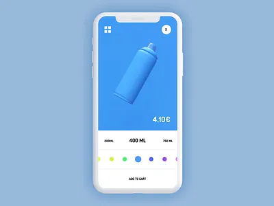 012 Spray can - color selection 3d animation c4d color flat interaction ios mobile montana octane product page seletion spray can webdesign