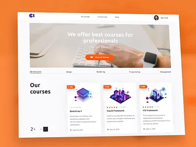 Landing page for educational portal animation concept design education educational gif graphic design homepage landingpage modern motion popular portal school students ui ux video web web site