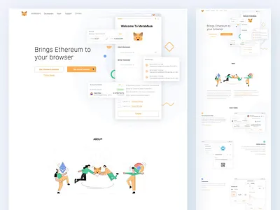 MetaMask🦊 animation bitcoin blockchain crypto design ethworks flat illustration landing metamask ui ux vector website