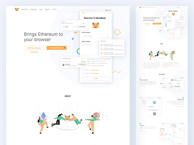 MetaMask🦊 animation bitcoin blockchain crypto design ethworks flat illustration landing metamask ui ux vector website