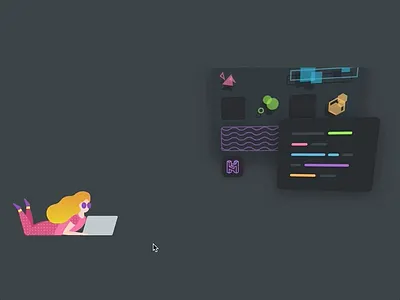 Heroine animation haiku illustration motion motion ui