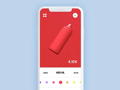 013 Spray can - size selection 3d animation c4d can color design flat interaction ios ml montana octane orthonormai product profile page resize size spraycan web