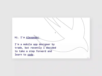 Swift website | Personal project development interaction landing live site swift webdesign website