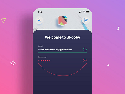 Skooby Login mobile app design animation web design branding animation app app design branding cards cover finance icon illustration ios iphone logo mobile app design parking profile skooby social ui ux