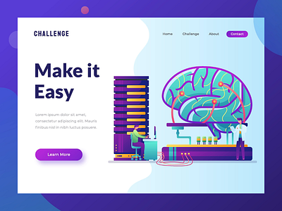 Hero animation illustration with AI theme ai animated animated hero animation artificial intelligence header hero image illustration landing page motion graphic