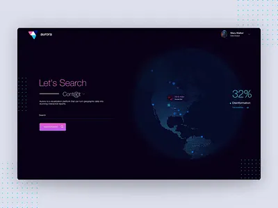Aurora Fake News Interaction Concept dark dark ui design fake news news news app pink web web app web app design web apps