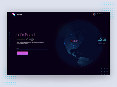 Aurora Fake News Interaction Concept dark dark ui design fake news news news app pink web web app web app design web apps