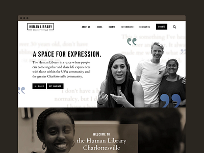 The Human Library Website academic awareness community design effort homepage organization people program students ui university uva ux web design
