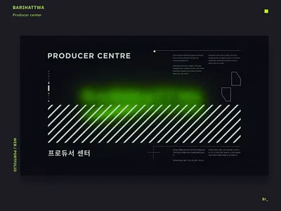 BARIHATTWA — Producer center 2049 2077 agency black brutalism cinema 4d dark ui modern octane octane render producer producer center render sci fi scifi swiss ui webdeisgn