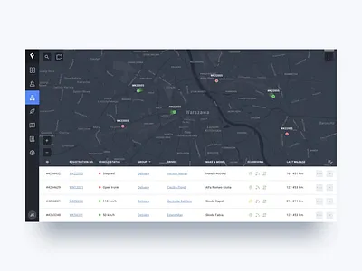 Fleet Management App animation app car dashboad drivers map principle statistics tracking ui ux web