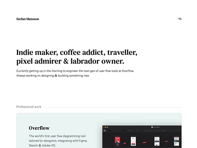 Portfolio menu animation animation interface light minimal portfolio portfolio design simple ui