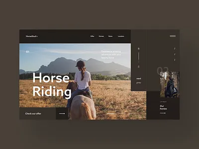 #52v3 Shots for Practice animation black dark design graphic homepage horse horse riding minimal minimalism riding slider stud transitions ui ux video web website white