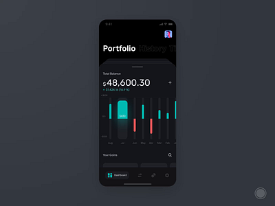 Cryptocurrency app - part 2 bitcoin blockchain coin crypto wallet cryptocurrency dark app dark ui ios mobile app plat4m ui wallet