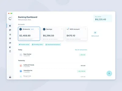 Quick Actions β Online Banking App appdesign banking bankingapp cards clean interface light minimal modern quickactions ui usability userexperience ux