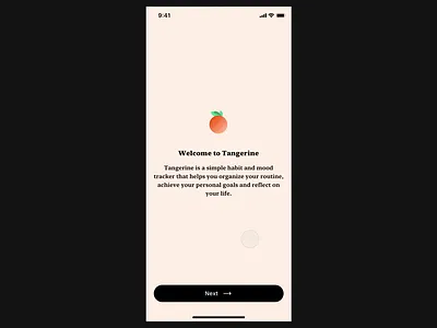 Tangerine App Onboarding animation app clean design flat habit iphone microinteraction minimal mobile mood onboarding principle principle app principle for mac to do tracker ui ux