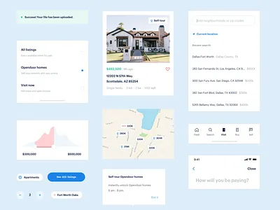 Opendoor Buyer Design System animation app buttons card components design design system home ios mobile mobile app navigation opendoor product product design real estate styleguide stylesheet tab bar ui