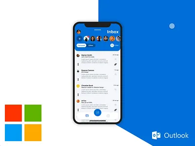 #DesignAnExperience - Microsoft Outlook App adobexd app colours design email illustration ios microsoft outlook ui ux uxui