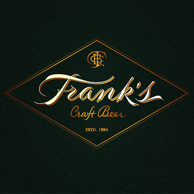 Franks Craft Beer Logotype beer brand identity branding calligraphy design drink drink packaging hand lettering icon illustration label lettering logo logotype monogram packaging script spencerian vintage wordmark