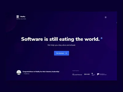 Radity Landing Page Loading Animation animation design header landing page loading loading animation loading screen logo logo animation ui web web design website