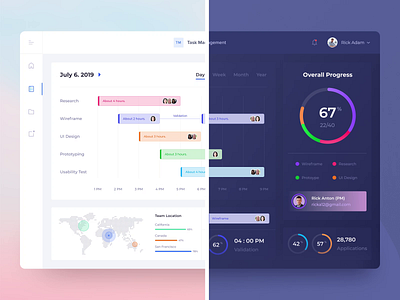 Task Management Dashboard app app design clean clean app clean dashboard dark dark dashboard dark ui light task management ui ui ux ux